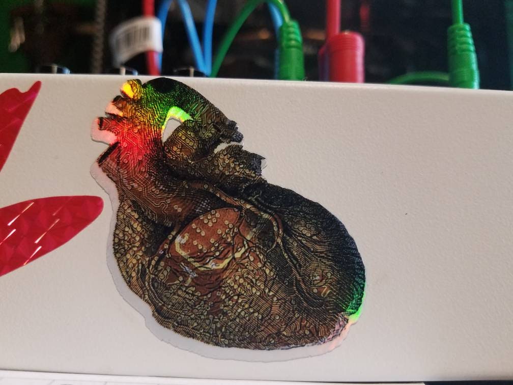 Cybernetic Heart - Holographic Vinyl Sticker
