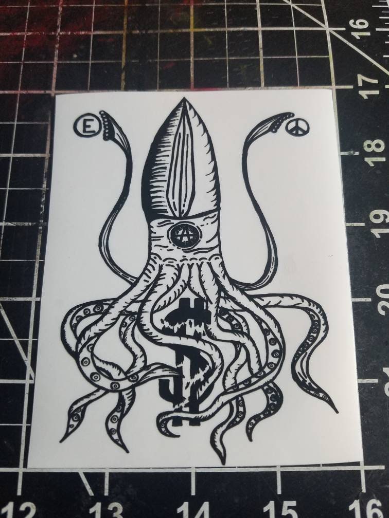 Squidarchy - Vinyl Squid anarchy Sticker