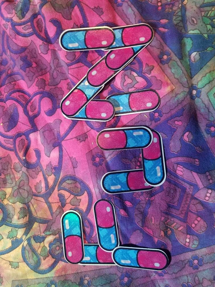 Holographic Tech Pill Vinyl Sticker