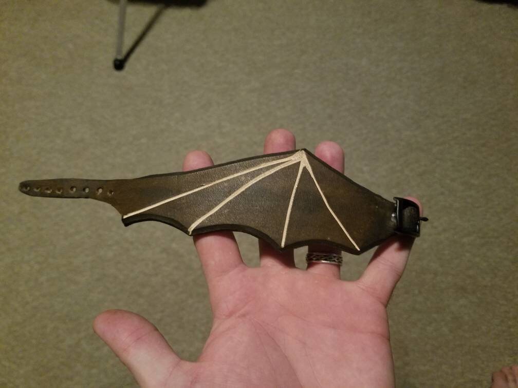 Bat Wing Cuff - Leather Goth Bracelet