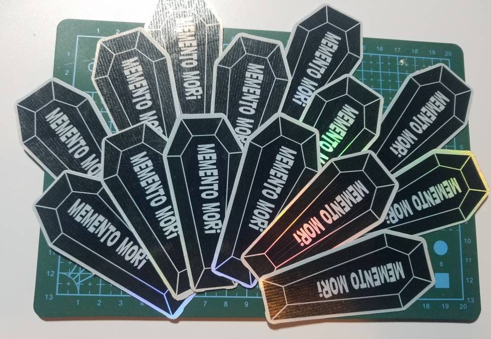 Memento Mori Coffin - Holographic Vinyl Sticker
