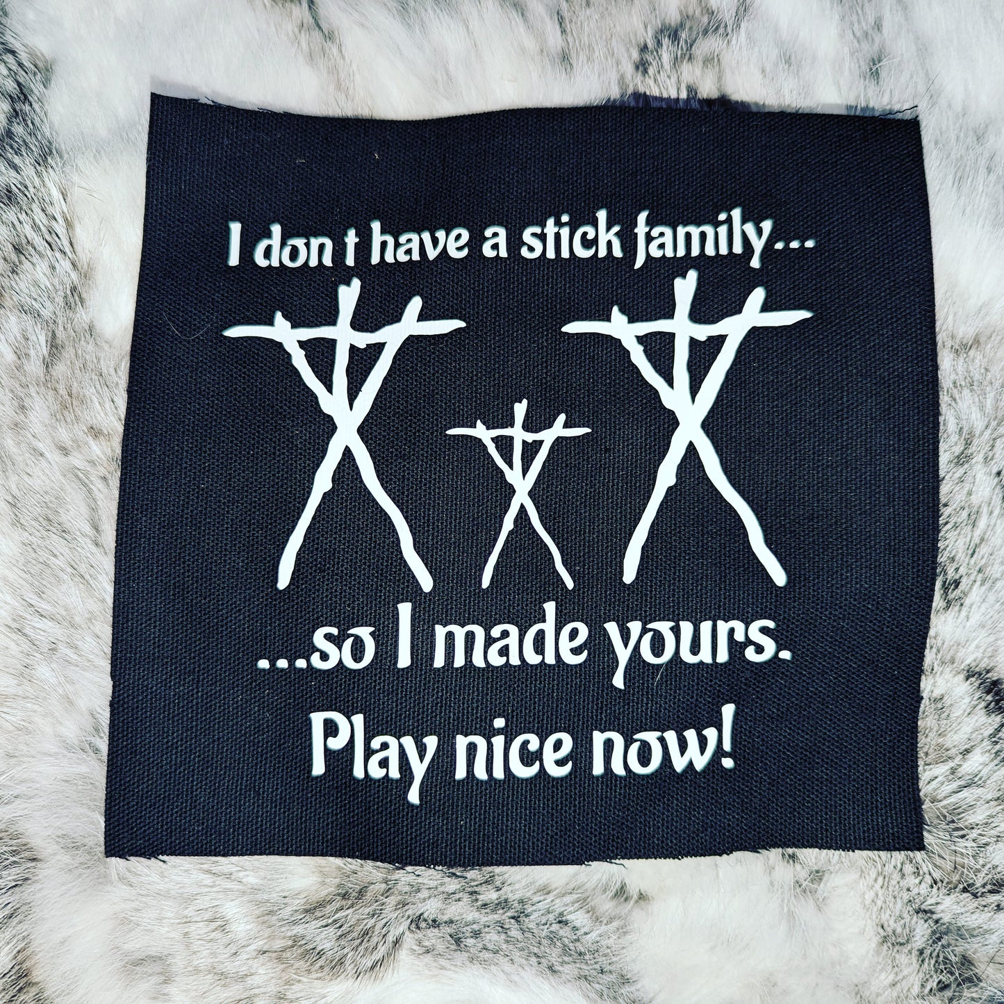 Dark Humor – Witchy Stick Family fabric patch - Spooky Occult Aesthetic