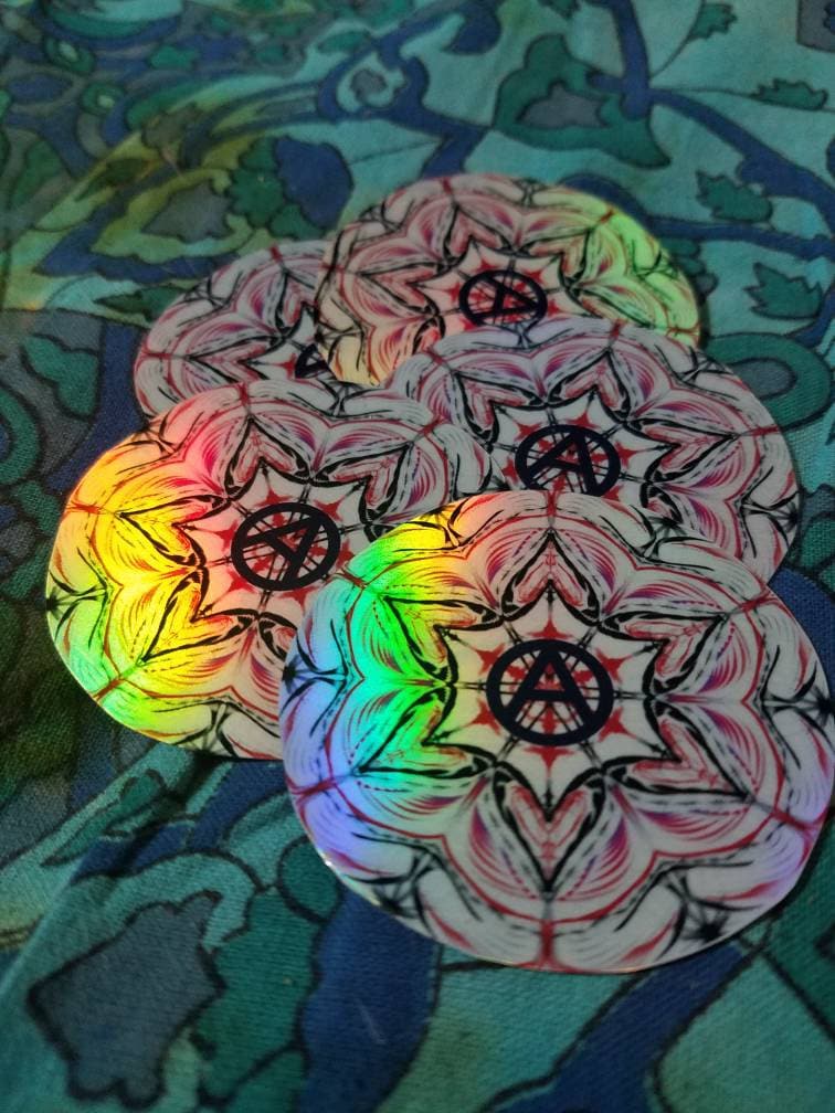 Fractal Mandala Anarchy Sticker - Vinyl Sticker
