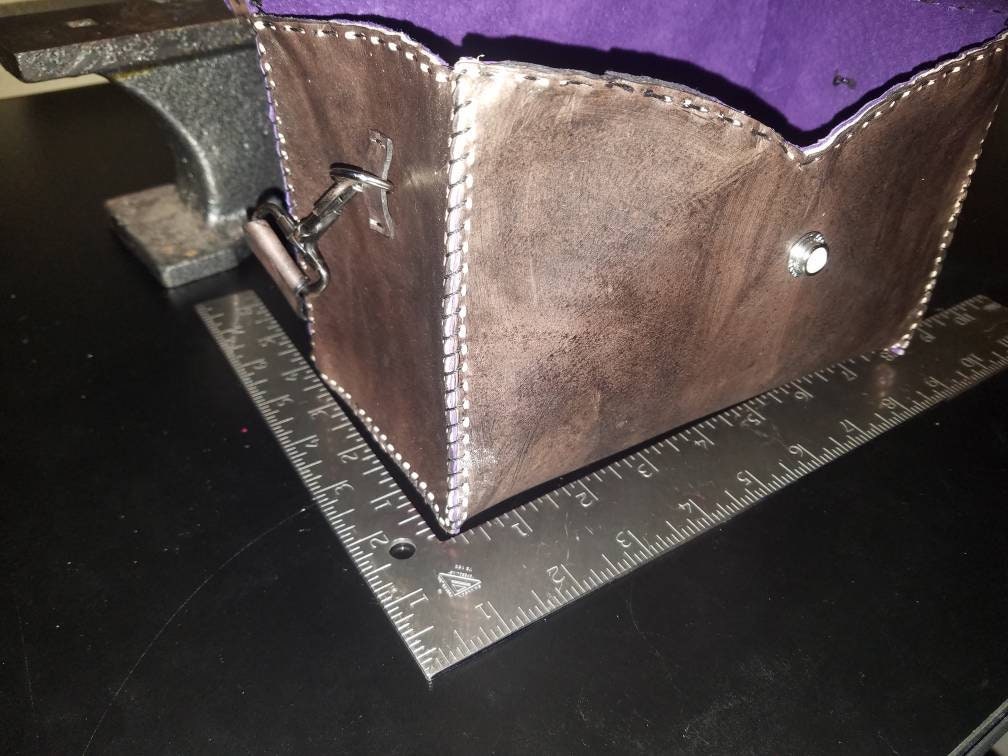 Bat Wing leather Handbag - hand stitched Goth Purse