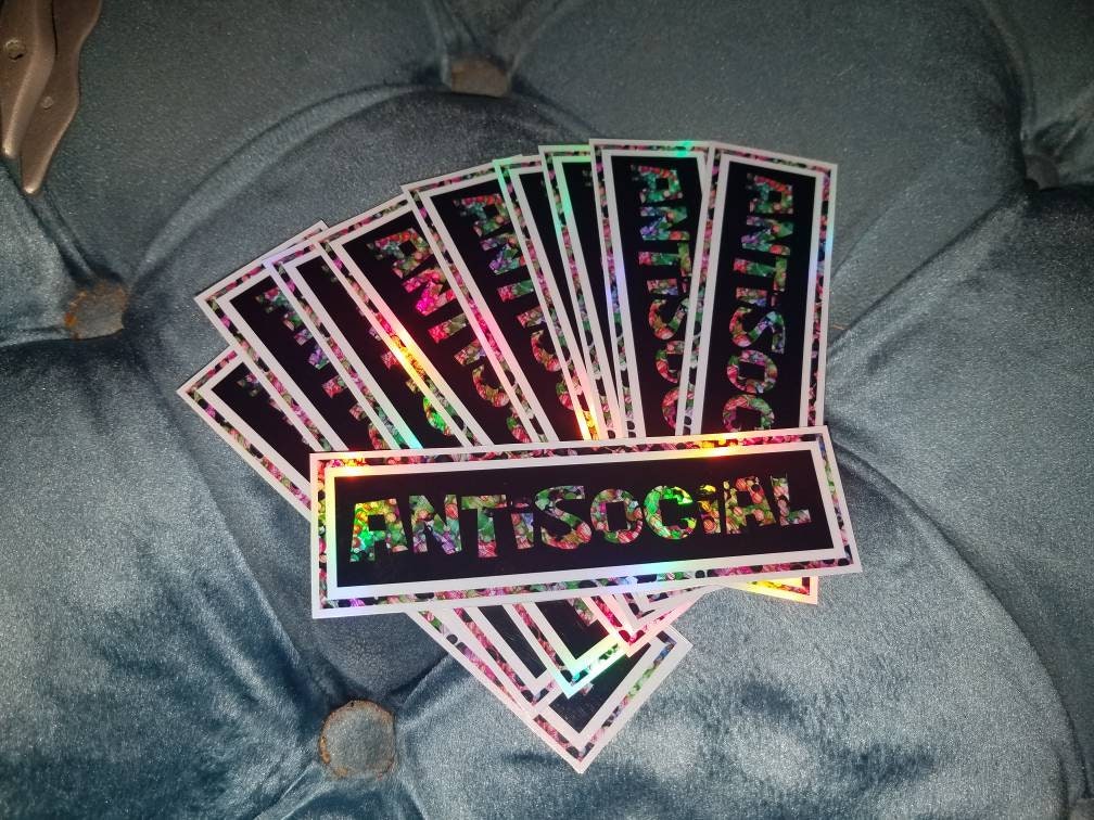 Bold Antisocial - Holographic Sticker (or magnet)