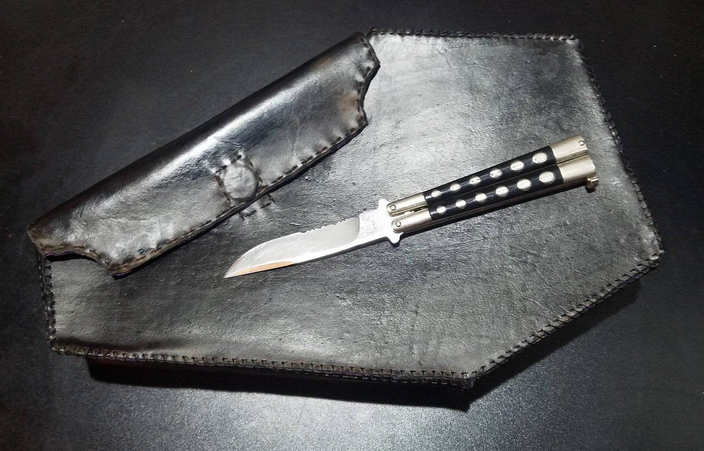Leather Coffin Bag - Handmade and stitched