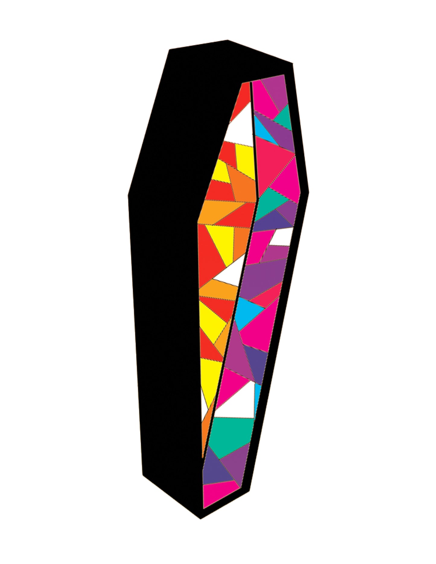 Geometric Coffin - Holographic Vinyl Sticker - punk goth aesthetic
