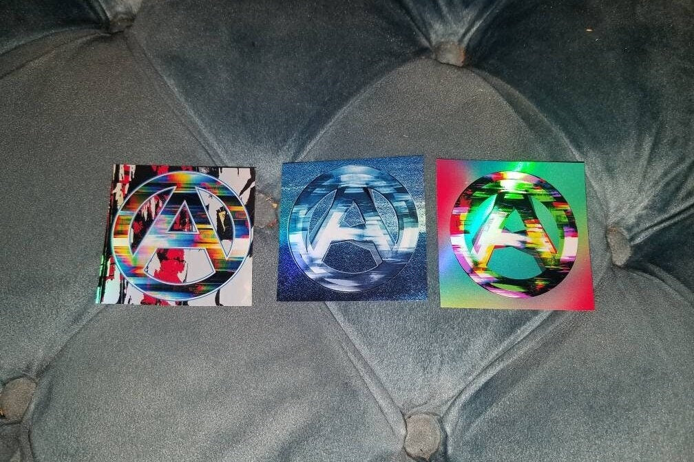Glitch Anarchy Sticker Series - Holographic Vinyl Stickers