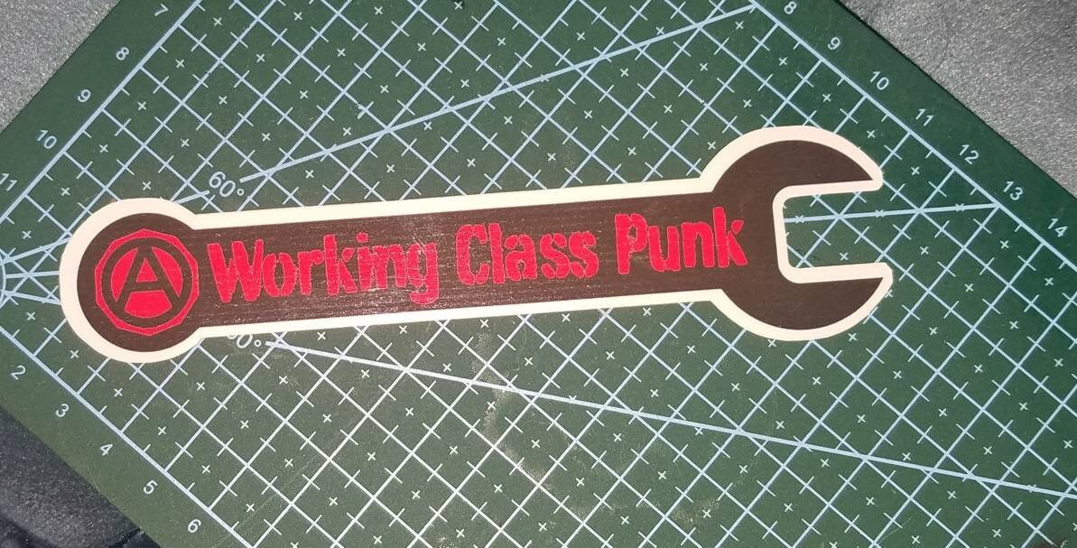 Working Class Punk - Spanner Vinyl Anarchy Sticker
