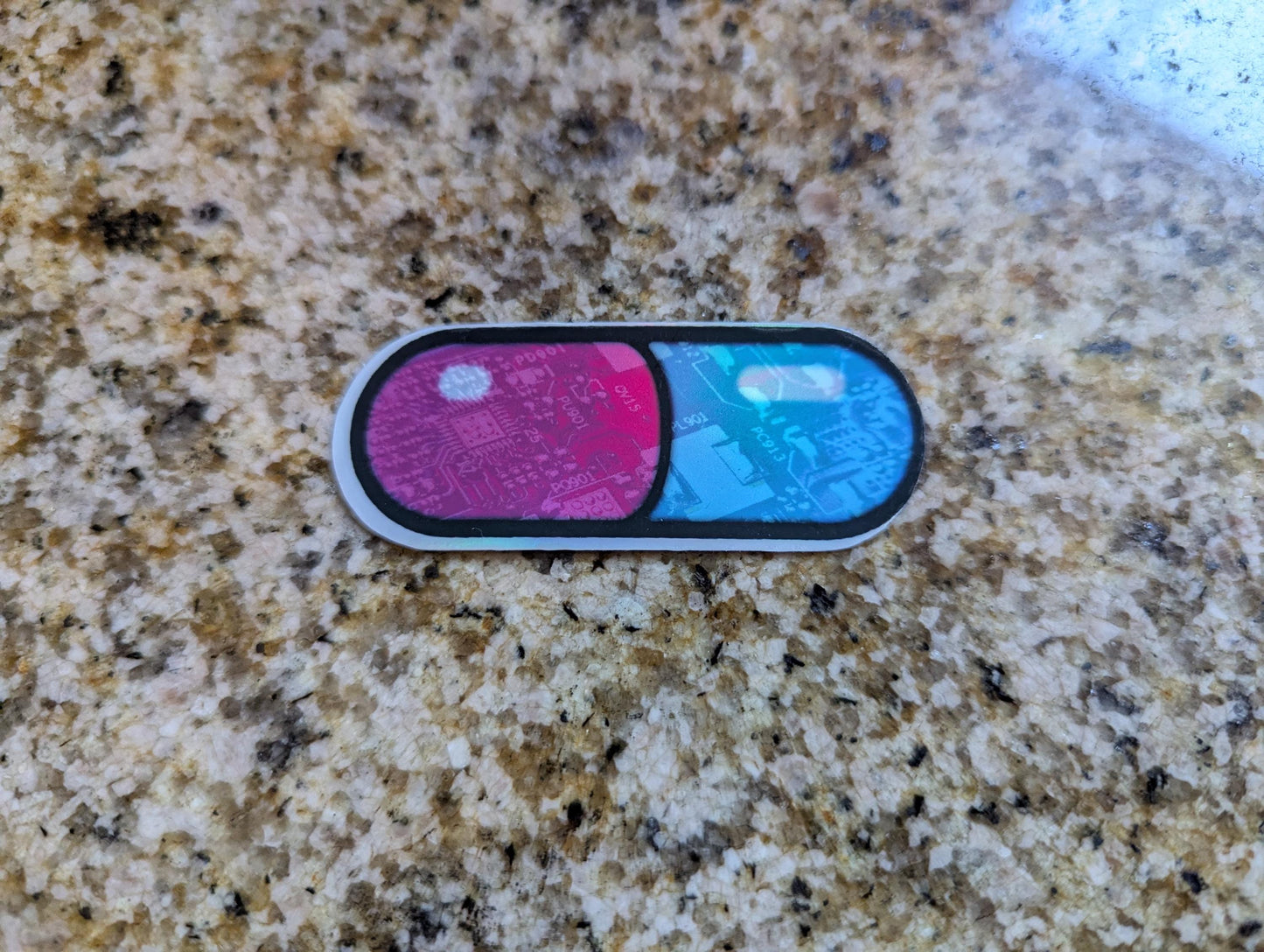 Holographic Tech Pill Vinyl Sticker