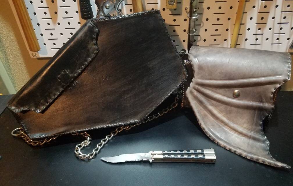 Leather Coffin Bag - Handmade and stitched