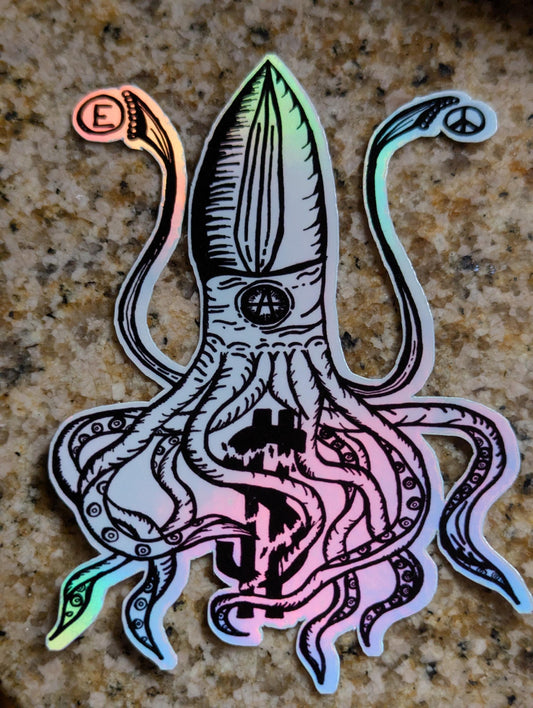 Squidarchy - Vinyl Squid  anarchy Sticker