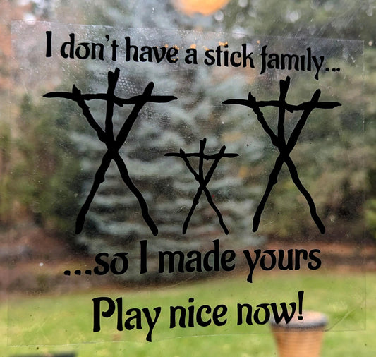 Stick Family Witchcraft Window Cling