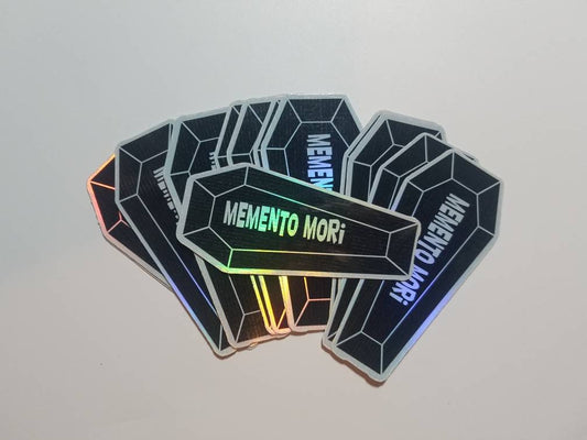 Memento Mori Coffin - Holographic Vinyl  Sticker