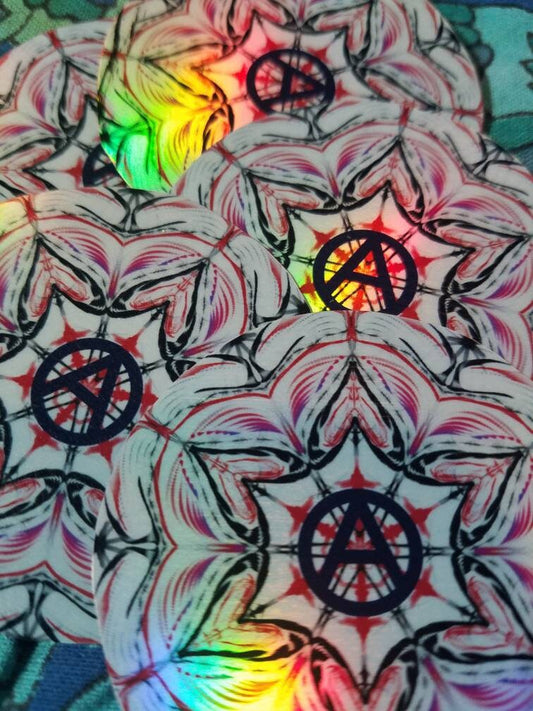 Fractal Mandala Anarchy Sticker - Vinyl Sticker