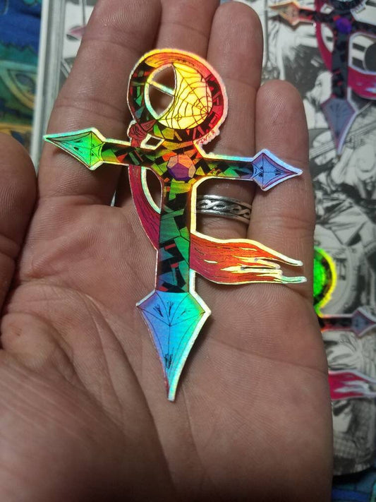Gothic Ankh - Hand Drawn Holographic Sticker