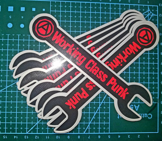 Working Class Punk - Spanner Vinyl Anarchy Sticker
