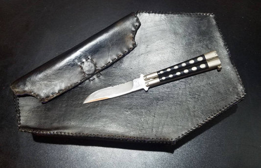 Leather Coffin Bag - Handmade and stitched