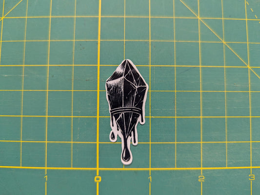 Minimalist Gothic Crystal Black & White Dripping Gem Decal Occult