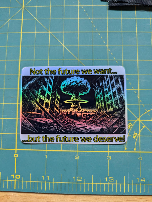 Anti Nuclear War - Holo Vinyl Sticker