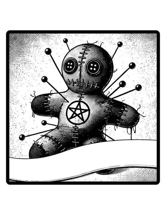 Fillable Voodoo Doll Sticker (Gothic Occult Decal) Witchy Dark Aesthetic