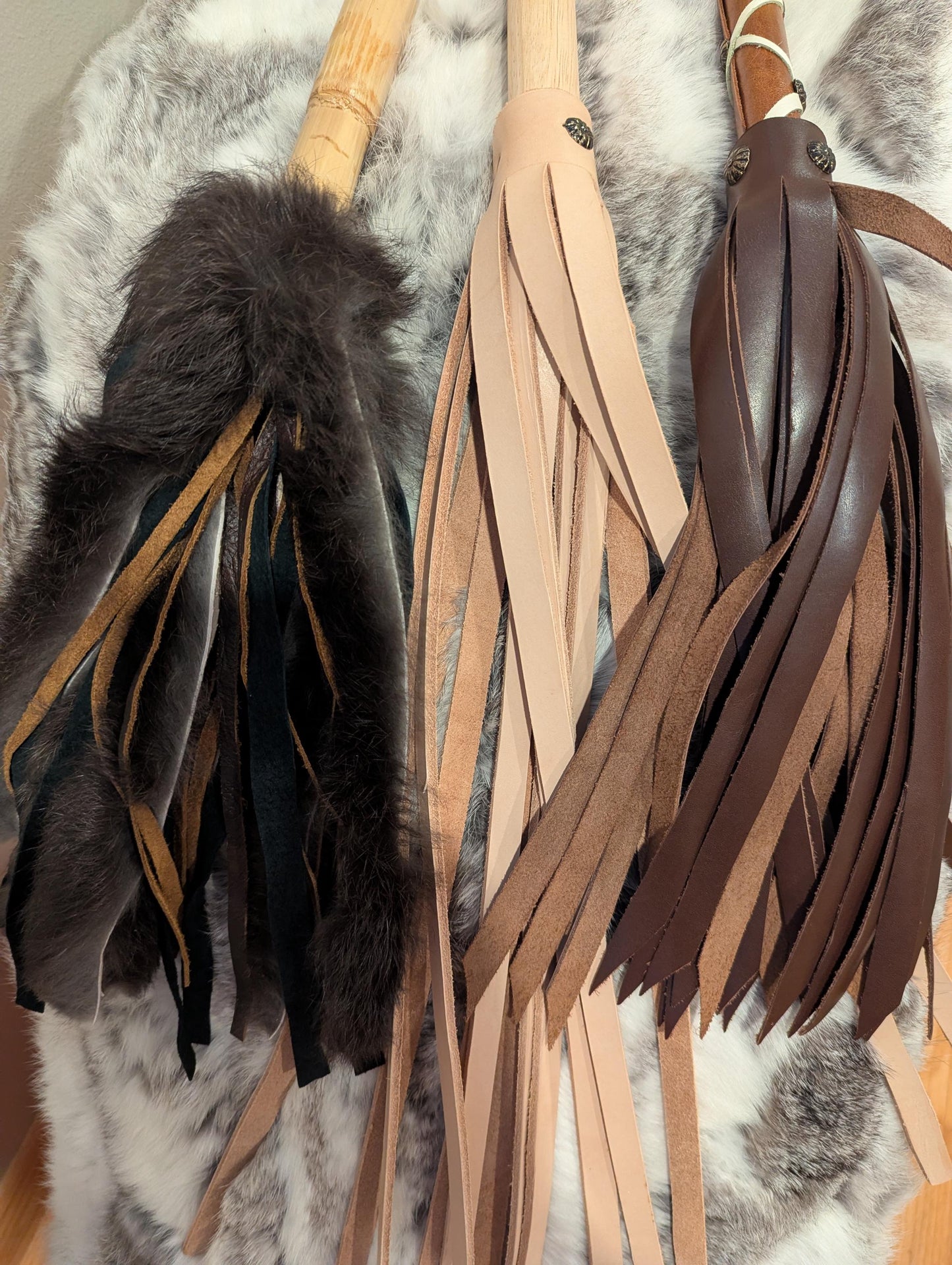 Handmade BDSM Flogger (14-28 tails) Split Suede