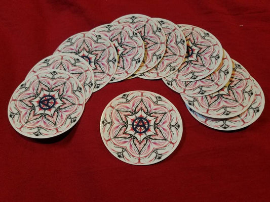 Fractal Mandala Anarchy Sticker - Vinyl Sticker