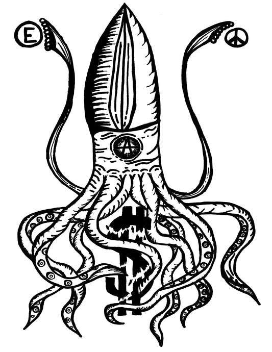 Squid Anarchy Shirt - Anti-capitalist Threads